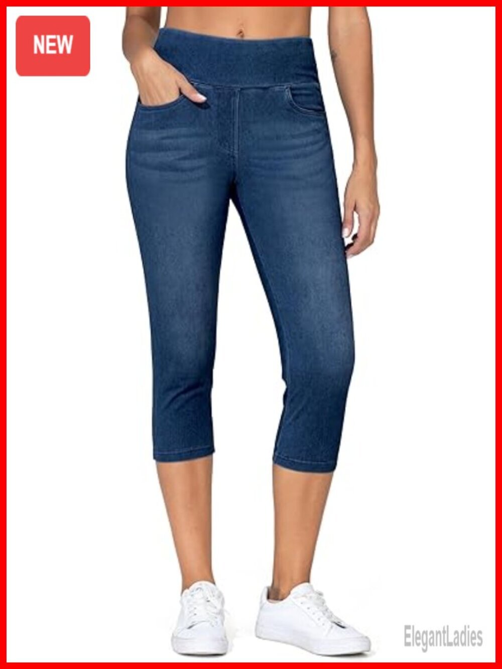 High Waisted Jeggings Stretchy Skinny Jeans Pull On Tummy Control Leggings with